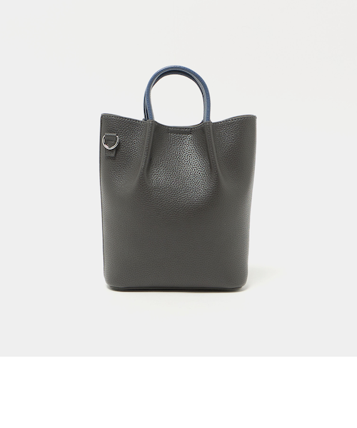 シボ レザーライク ミニ ショルダーバッグ トートバッグ｜グリーン