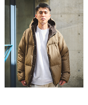 【別注】<TAION>リバーシブル ダウン フーディ ジャケット