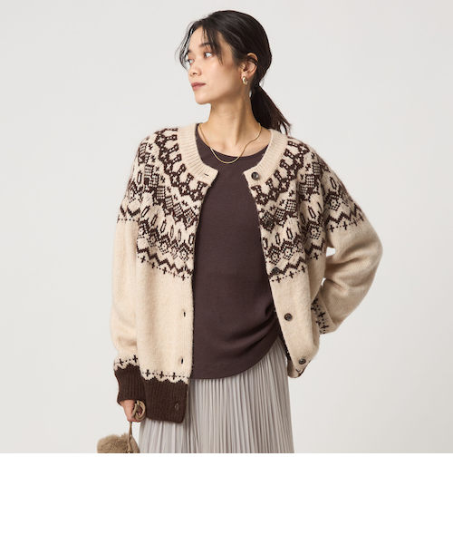ノルディック ジャカード ジップ カーディガン　 ＋2点おまとめ　合計3点 ノルディックジャカードジップアップニットカーディガン（ニット