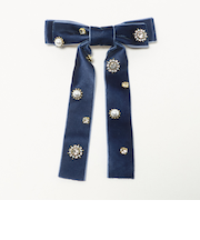 キラキラパーツ リボン バレッタ