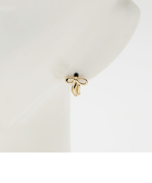 リボン フープピアス