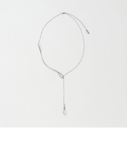 ウェーブバー&ドロップクリア ネックレス