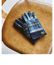 コーデュロイ チェック グローブ 手袋 -スマートフォン対応-