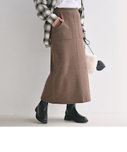 【WEB限定】＜at ease＞ニット タイト スカート ウォッシャブル