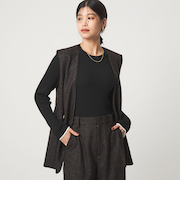 【WEB限定】＜at ease＞ソデサキ バイカラー プルオーバー ニット ウォッシャブル