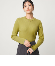 【WEB限定】＜at ease＞ソデサキ バイカラー プルオーバー ニット ウォッシャブル