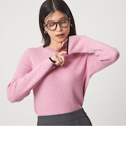 【WEB限定】＜at ease＞ソデサキ バイカラー プルオーバー ニット ウォッシャブル