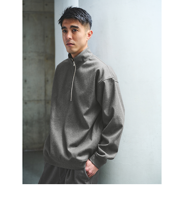 WONDER CLOTH ハーフジップ プルオーバー -ストレッチ-