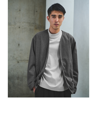 WONDER CLOTH ノーカラー カーディガン -ストレッチ-