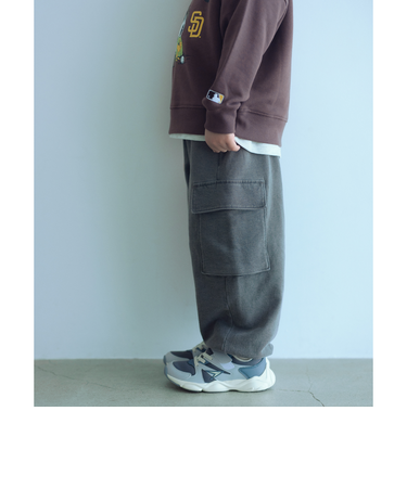 裏毛 ワイドカーゴパンツ（MDグレー）/ キッズ  100cm-160cm
