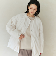 ［size SHORTあり］パフィー ノーカラー ブルゾン 撥水 保温性 ウォッシャブル