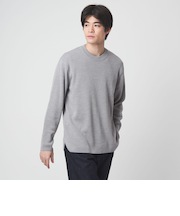 ウォッシャブル ウール ソウバリ クルーネック ニット