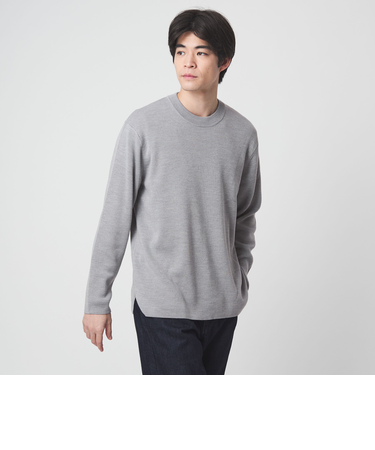 ウォッシャブル ウール ソウバリ クルーネック ニット