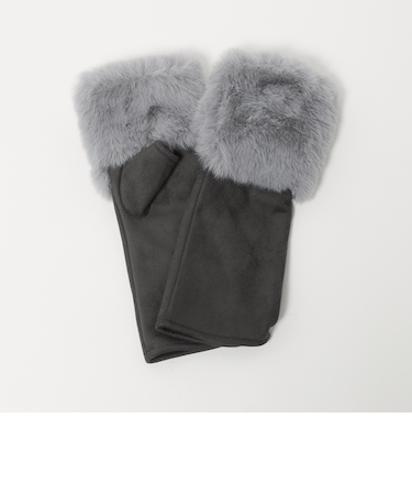 フェイクファー 切り替え アームウォーマー