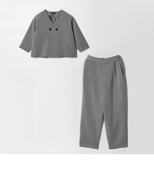 ノーカラージャケット + タックパンツ セット / キッズ 110cm-130cm