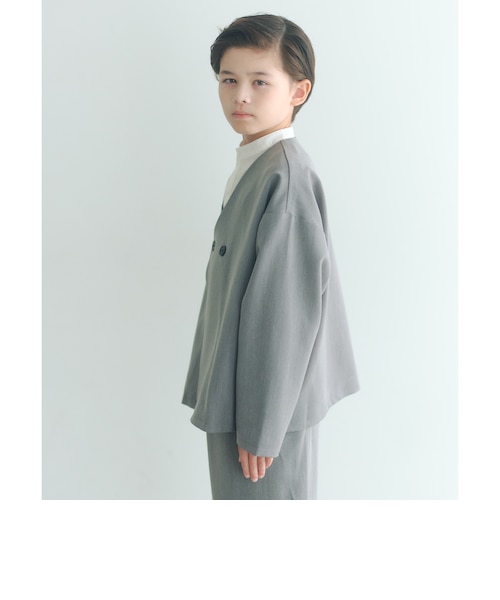 ノーカラージャケット + タックパンツ セット / キッズ 140cm-160cm