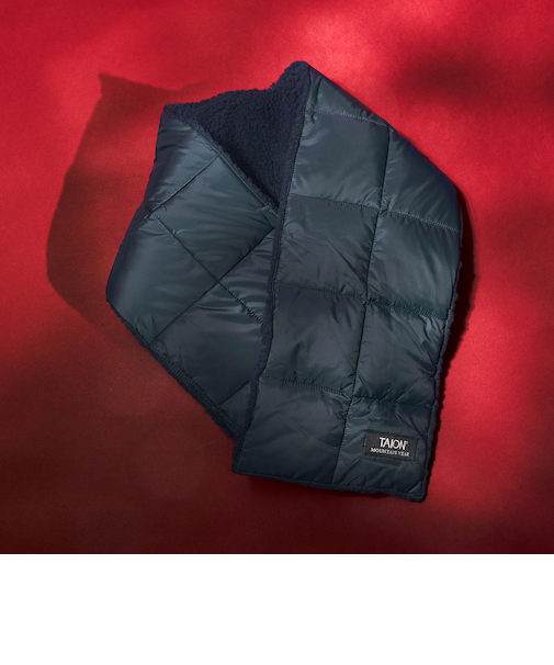 ＜TAION＞マウンテン リバーシブル ダウンボア マフラー