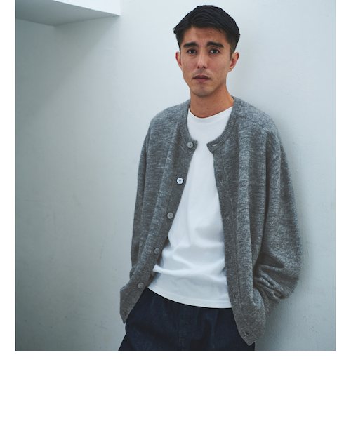 アルパカ ブレンド クルーネック カーディガン｜グリーンレーベル