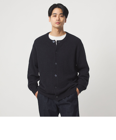 アルパカ ブレンド クルーネック カーディガン