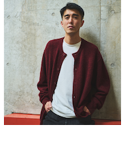 アルパカ ブレンド クルーネック カーディガン