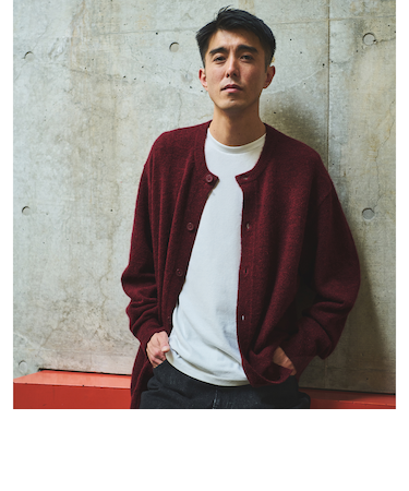 アルパカ ブレンド クルーネック カーディガン