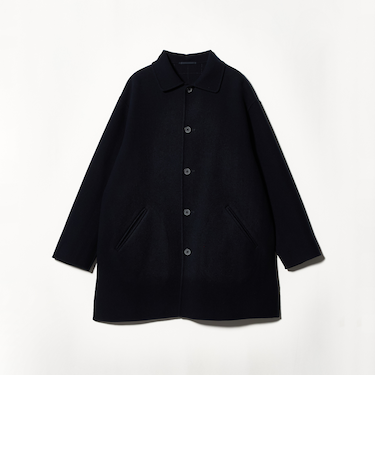 ウールナイロン リバー ステンカラーコート