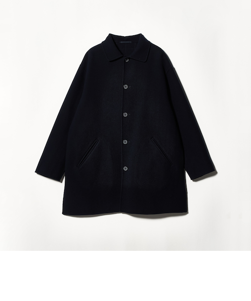 ウールナイロン リバー ステンカラーコート