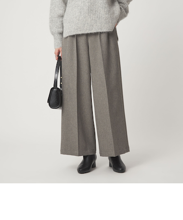 メランジ ツイル ワイド パンツ マシンウォッシャブル