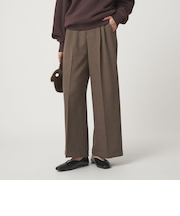 メランジ ツイル ワイド パンツ マシンウォッシャブル