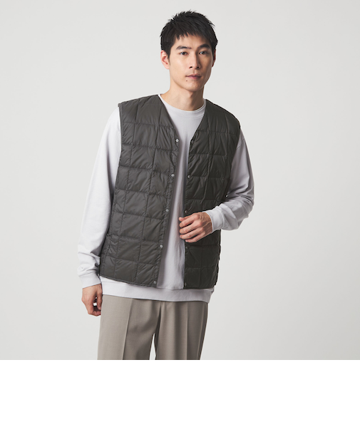 <TAION>Vネック ボタン ベスト