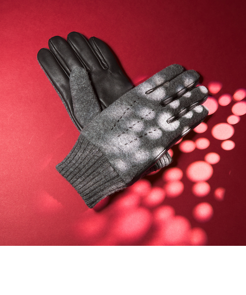 フランネル×ラムレザー グローブ -タッチパネル対応-