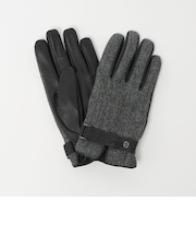 MOON ムーン ヘリンボーン×レザー グローブ -タッチパネル対応-