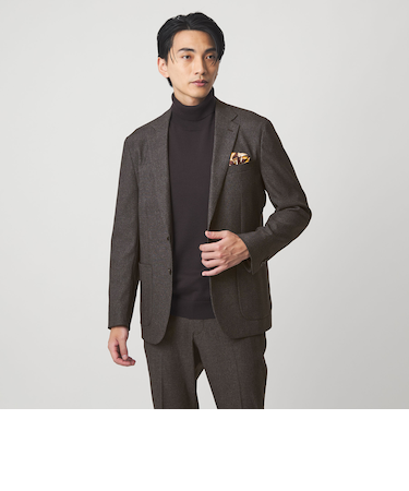 A+ ポリエステルツイード 2B スタンダード 2P ジャケット -ウォッシャブル・ストレッチ-