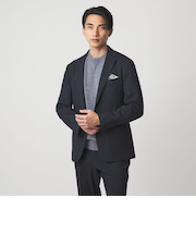 A+ ポリエステルツイード 2B スタンダード 2P ジャケット -ウォッシャブル・ストレッチ-