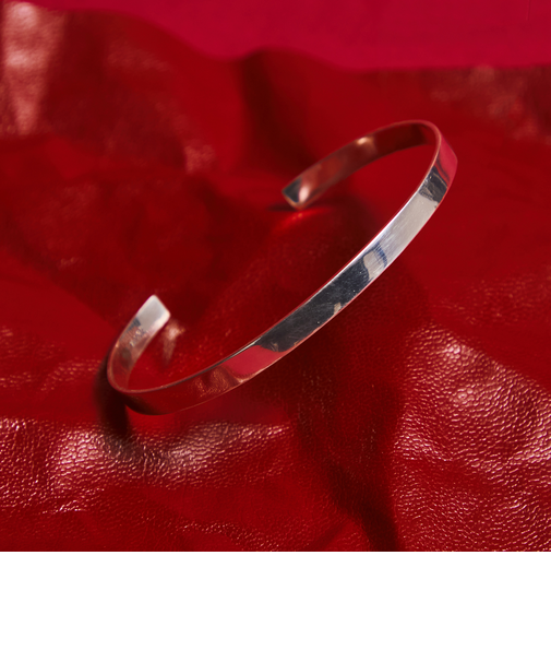 GLR フラット シルバー バングル