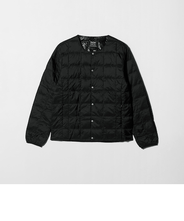 <TAION>クルーネック ボタン ダウンジャケット