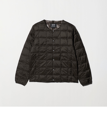 <TAION>クルーネック ボタン ダウンジャケット