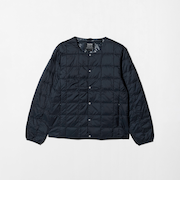 <TAION>クルーネック ボタン ダウンジャケット