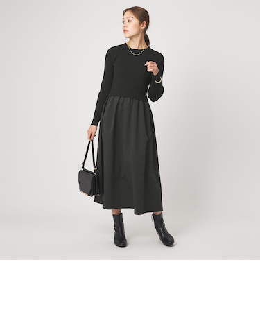 タフタ ドッキング ワンピース ウォッシャブル