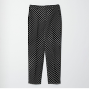 キチントボトムス ドット ジャガード ALLFIT テーパード パンツ ウォッシャブル ストレッチ