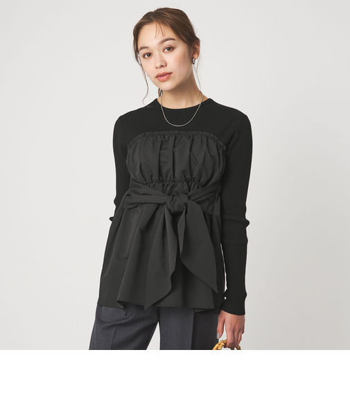 タフタ ドッキング リボン プルオーバー ニット ウォッシャブル