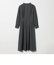 ウールライク バンドカラータック ワンピース