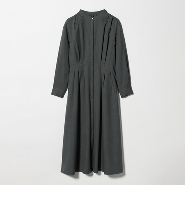 ウールライク バンドカラータック ワンピース