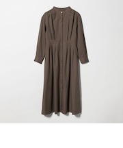 ウールライク バンドカラータック ワンピース