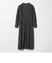 ウールライク バンドカラータック ワンピース