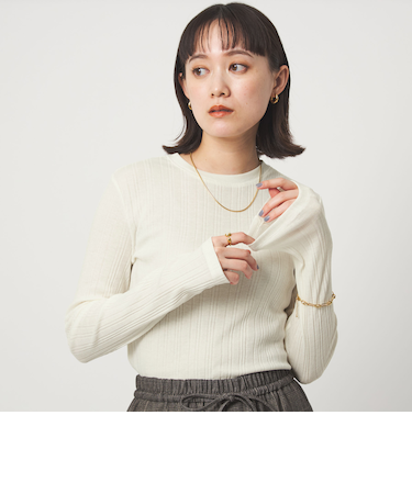 【WEB限定】＜at ease＞シアー リブ カットソー