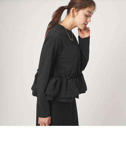 【WEB限定】<at ease>ドッキング フリル プルオーバー カットソー