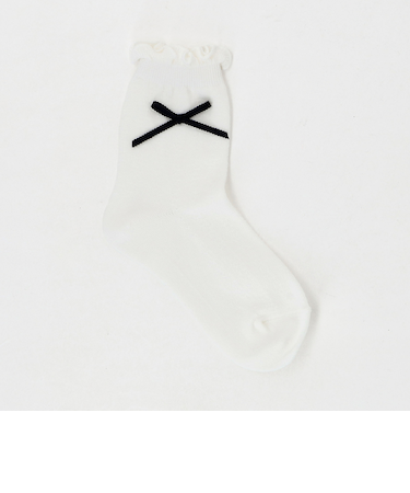 リボン クルー ソックス  / 靴下 / キッズ  20cm-22cm