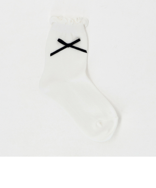 リボン クルー ソックス  / 靴下 / キッズ  20cm-22cm