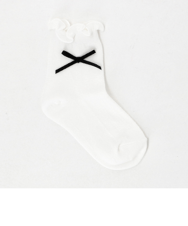 リボン クルー ソックス  / 靴下 / キッズ  17cm-19cm
